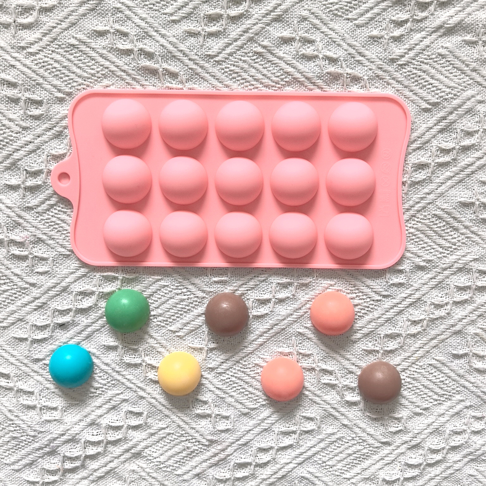 Kitchen And Baking Tools - 15 cavity semi-circular chocolate silicone mold,