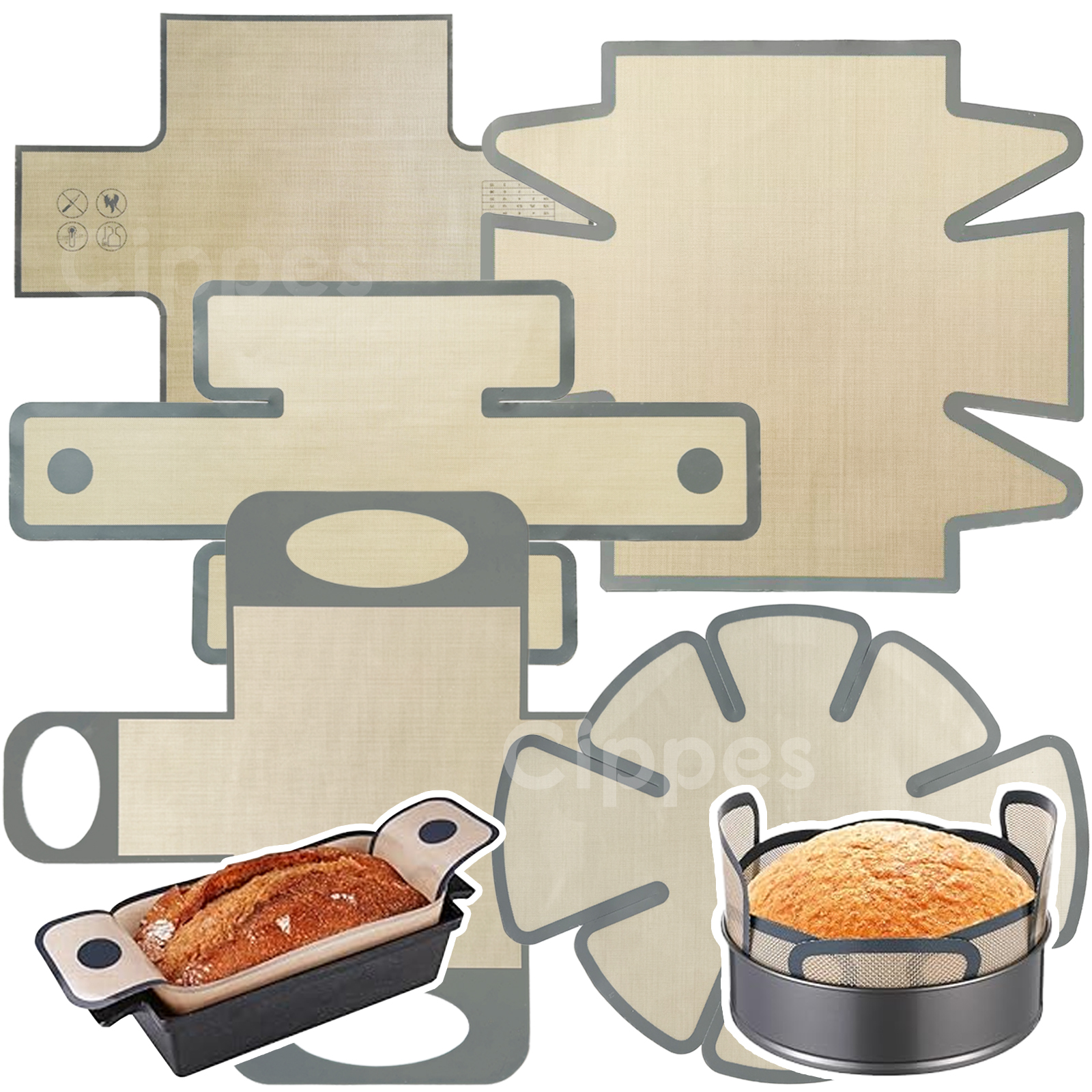 Kitchen Baking Pan - Silicone Bread Loaf Pan Liners, Reusable