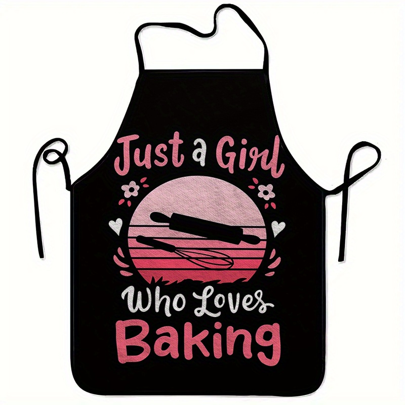 Kitchen Baking Background - 1. Baking Girl Print Apron -