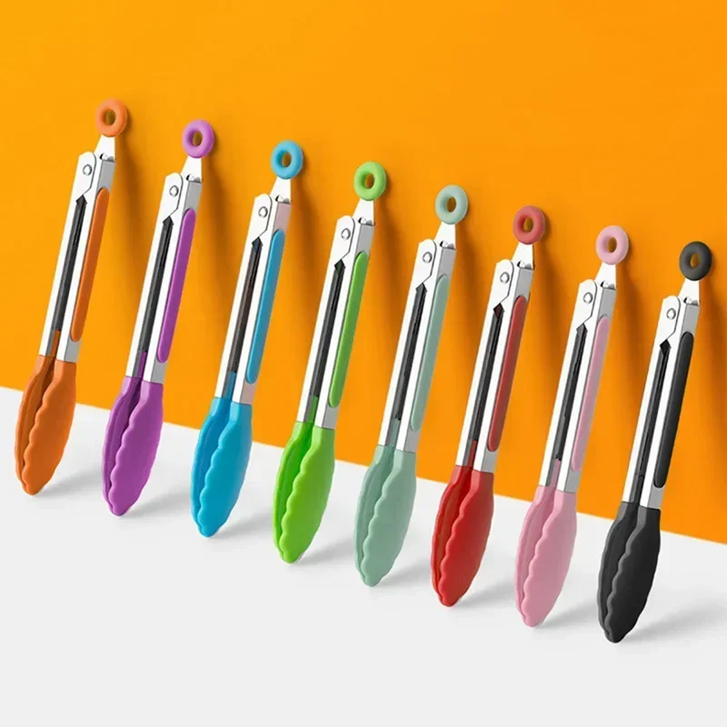 Kitchen Baking Store - 7 Inch Non-Slip Food Tongs Creative