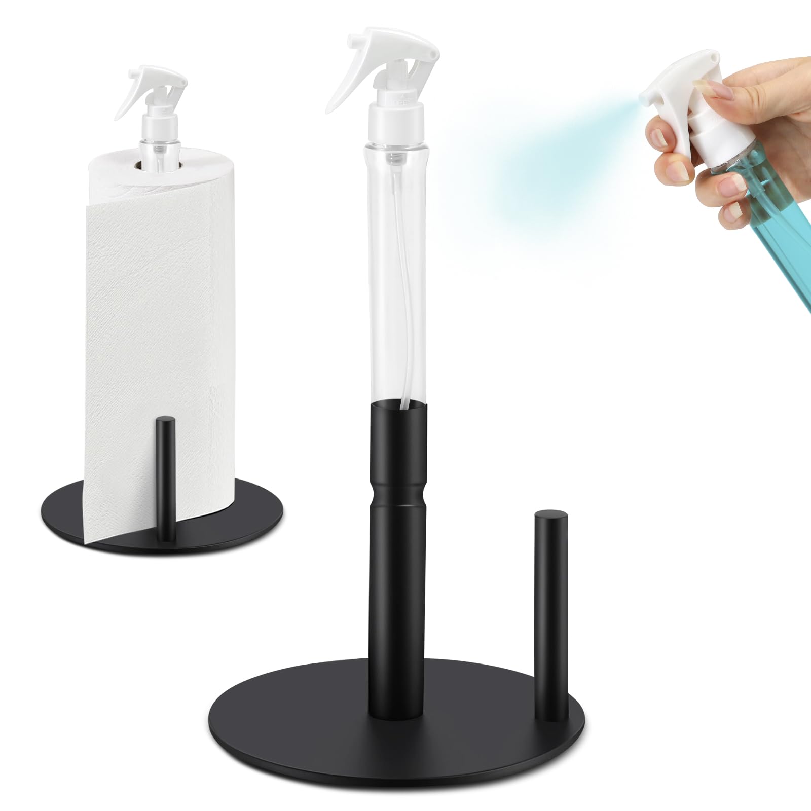 Kitchen Baking Paper Holder - Paper Towel Holder with Spray Bottle,
