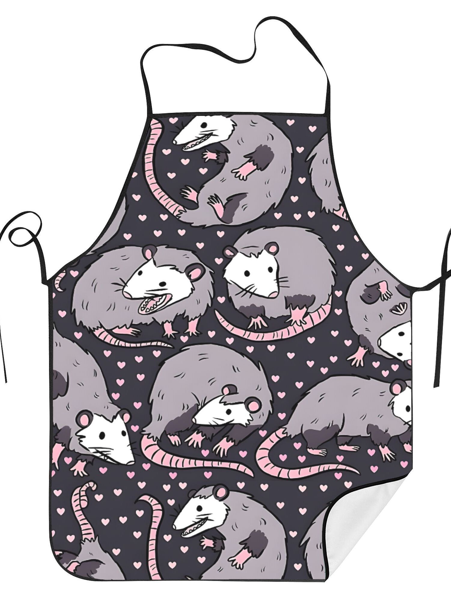 Cute Opossum Pattern Apron Bla – Kitchen Baking Background Bewertung und Preis