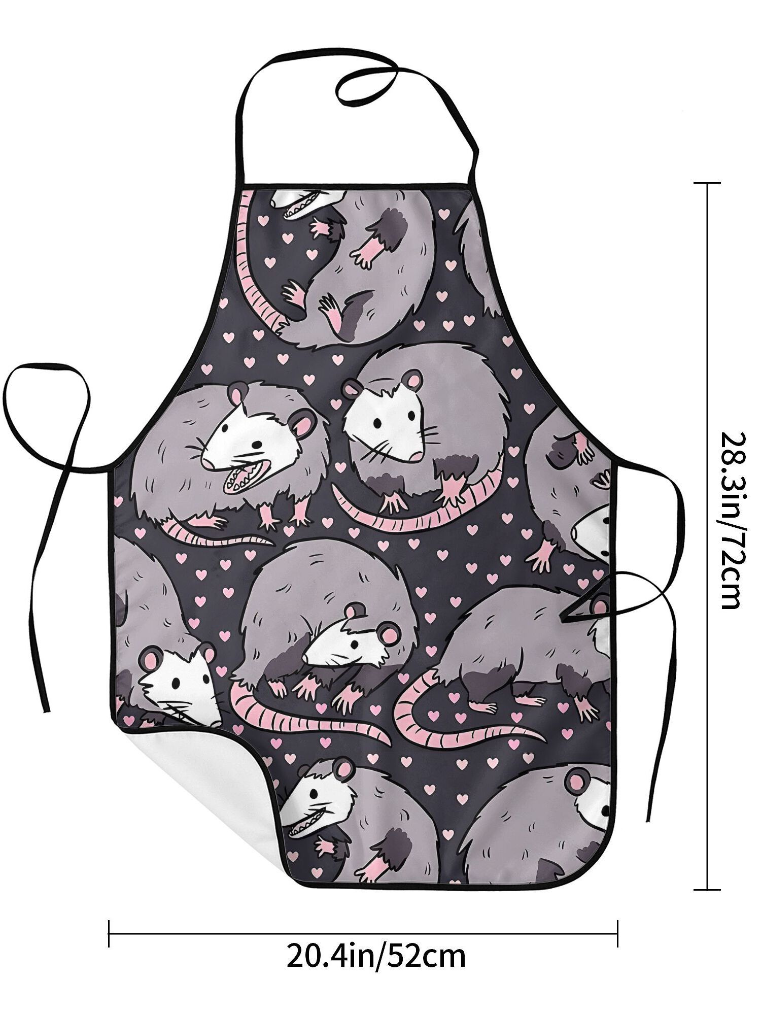 Cute Opossum Pattern Apron Bla – Kitchen Baking Background Bewertung und Preis