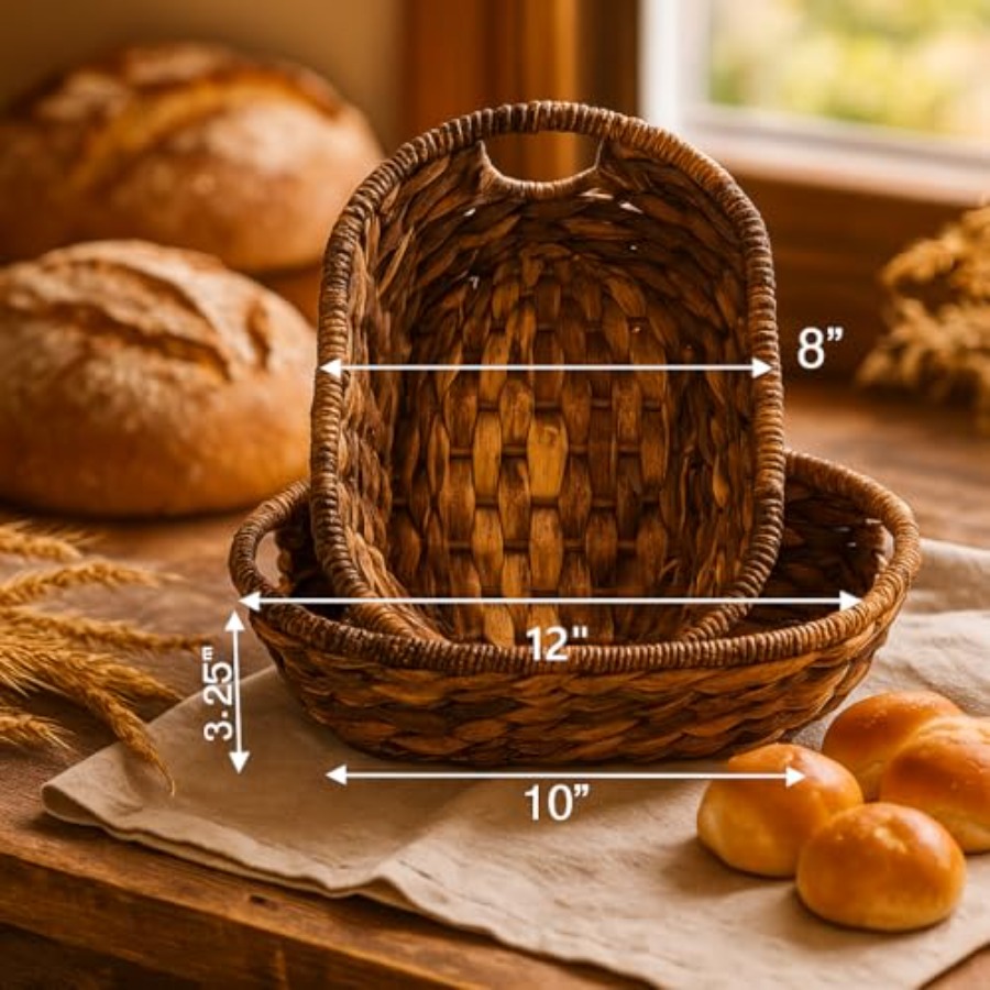 Handwoven Oval Wicker Baskets  – Kitchen Baking Set Bewertung und Preis
