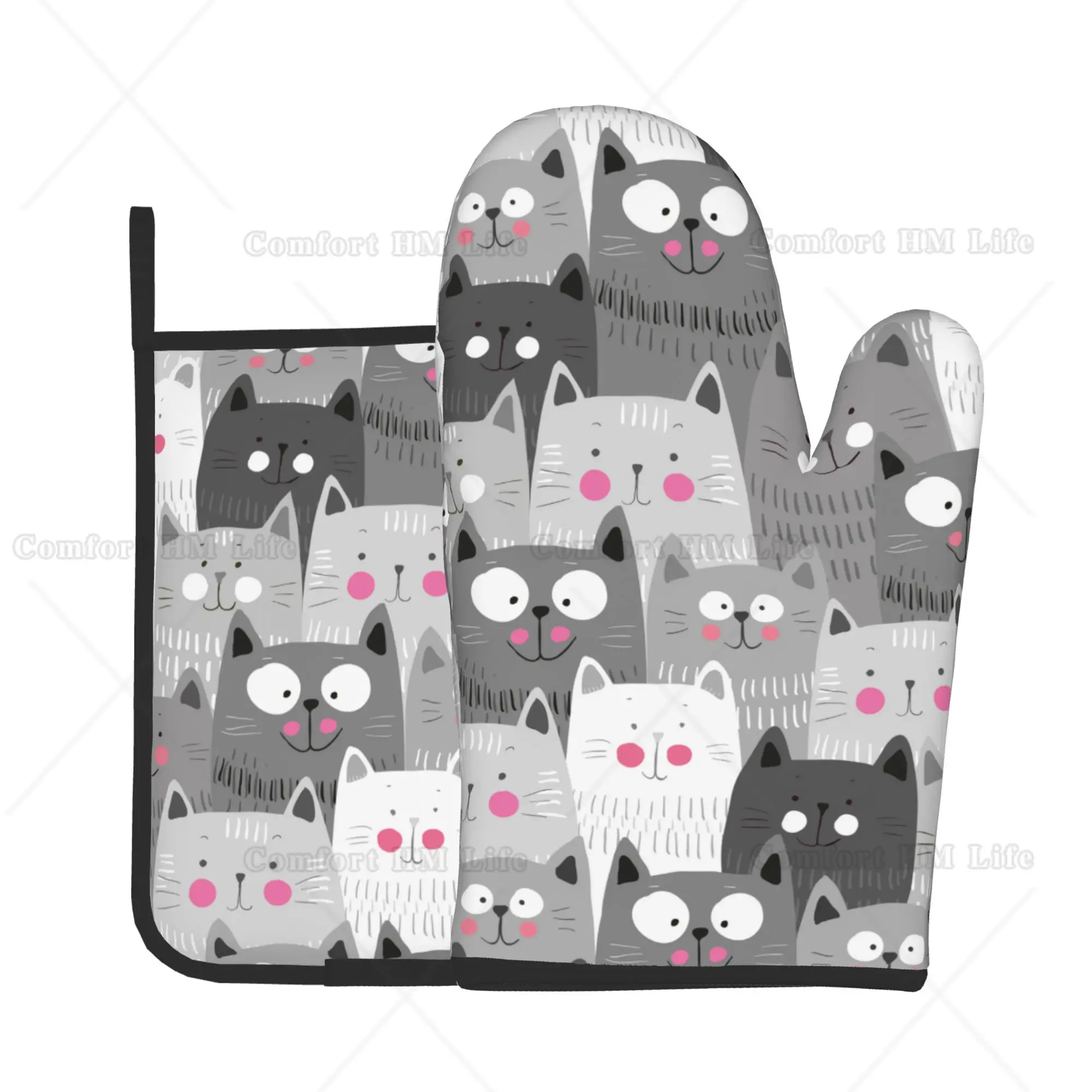 Cute Cats Oven Mitts and Pot H – Kitchen Baking Counter Bewertung und Preis