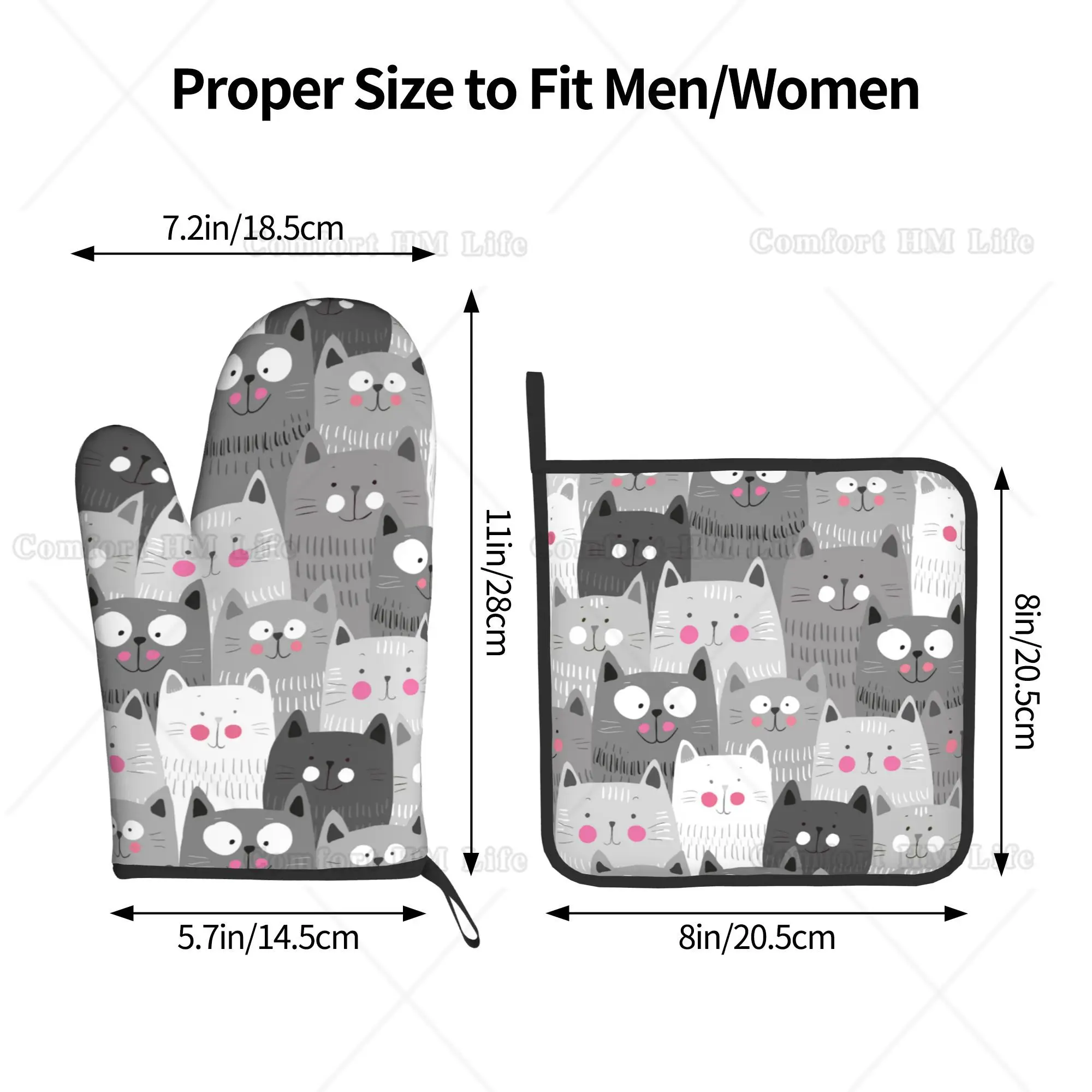 Cute Cats Oven Mitts and Pot H – Kitchen Baking Counter Bewertung und Preis