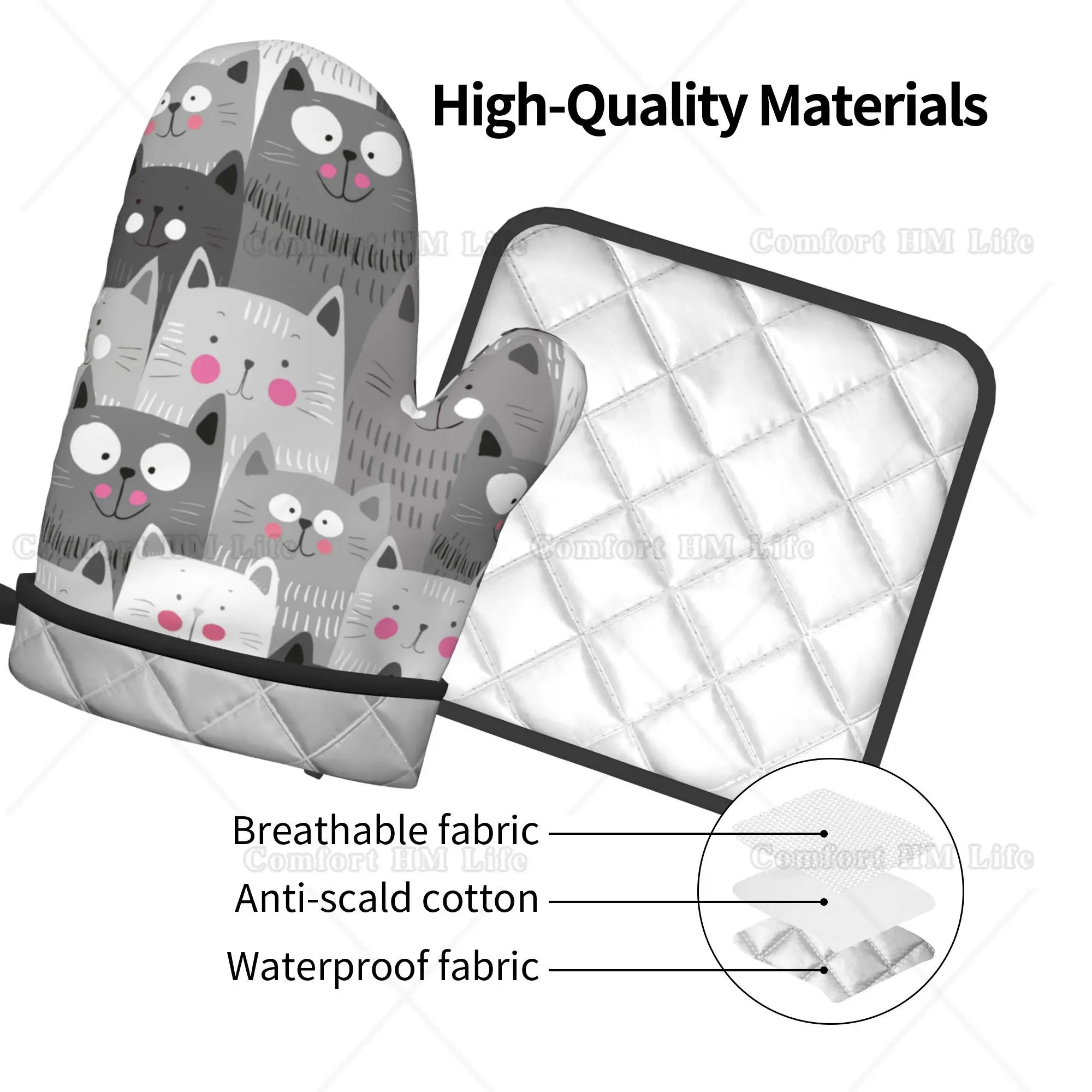 Cute Cats Oven Mitts and Pot H – Kitchen Baking Counter Bewertung und Preis