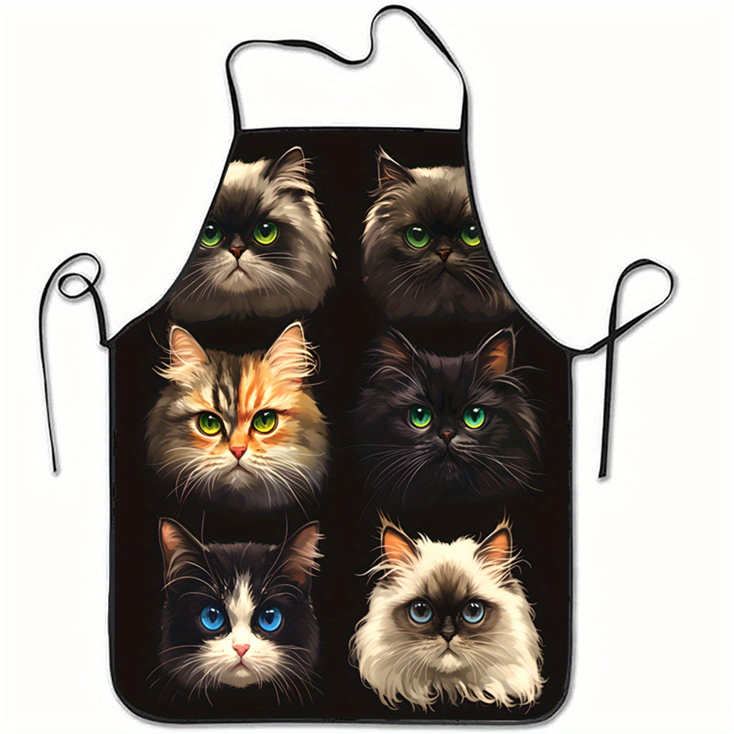 Cat Face Portrait Apron Black  – Kitchen Baking Background Bewertung und Preis