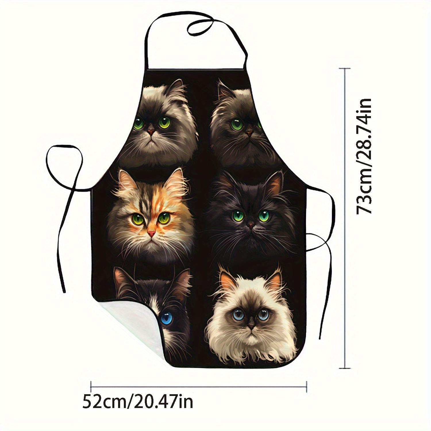 Cat Face Portrait Apron Black  – Kitchen Baking Background Bewertung und Preis