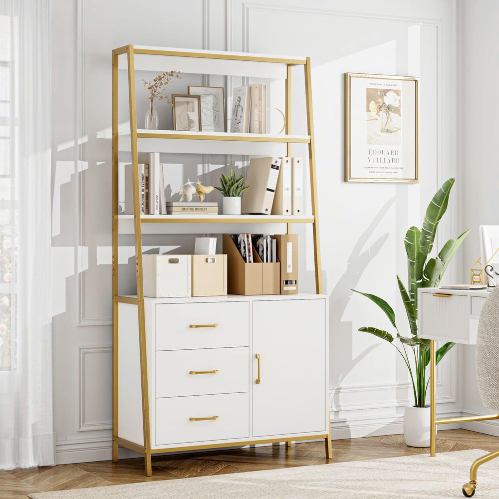 69 Tall Bookshelf, White Gold  – Kitchen Baking Drawer Bewertung und Preis