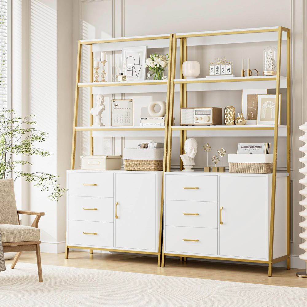 69 Tall Bookshelf, White Gold  – Kitchen Baking Drawer Bewertung und Preis