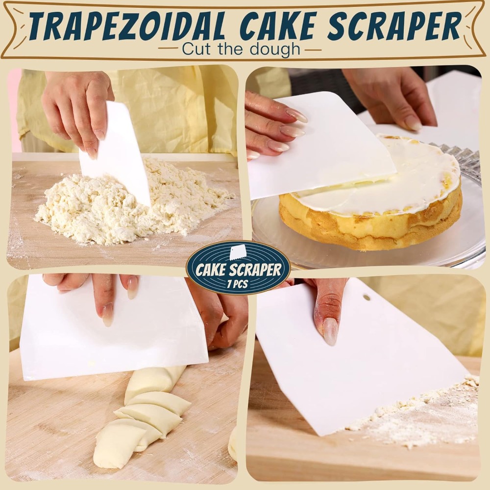 7 Pcs Cake Scraper Set - Dough – Bench Scraper Dough Bewertung und Preis