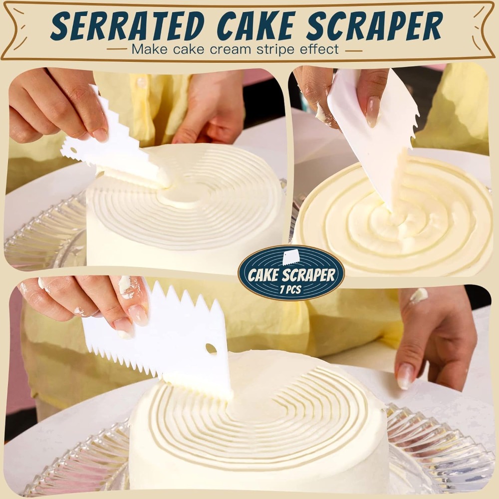 7 Pcs Cake Scraper Set - Dough – Bench Scraper Dough Bewertung und Preis