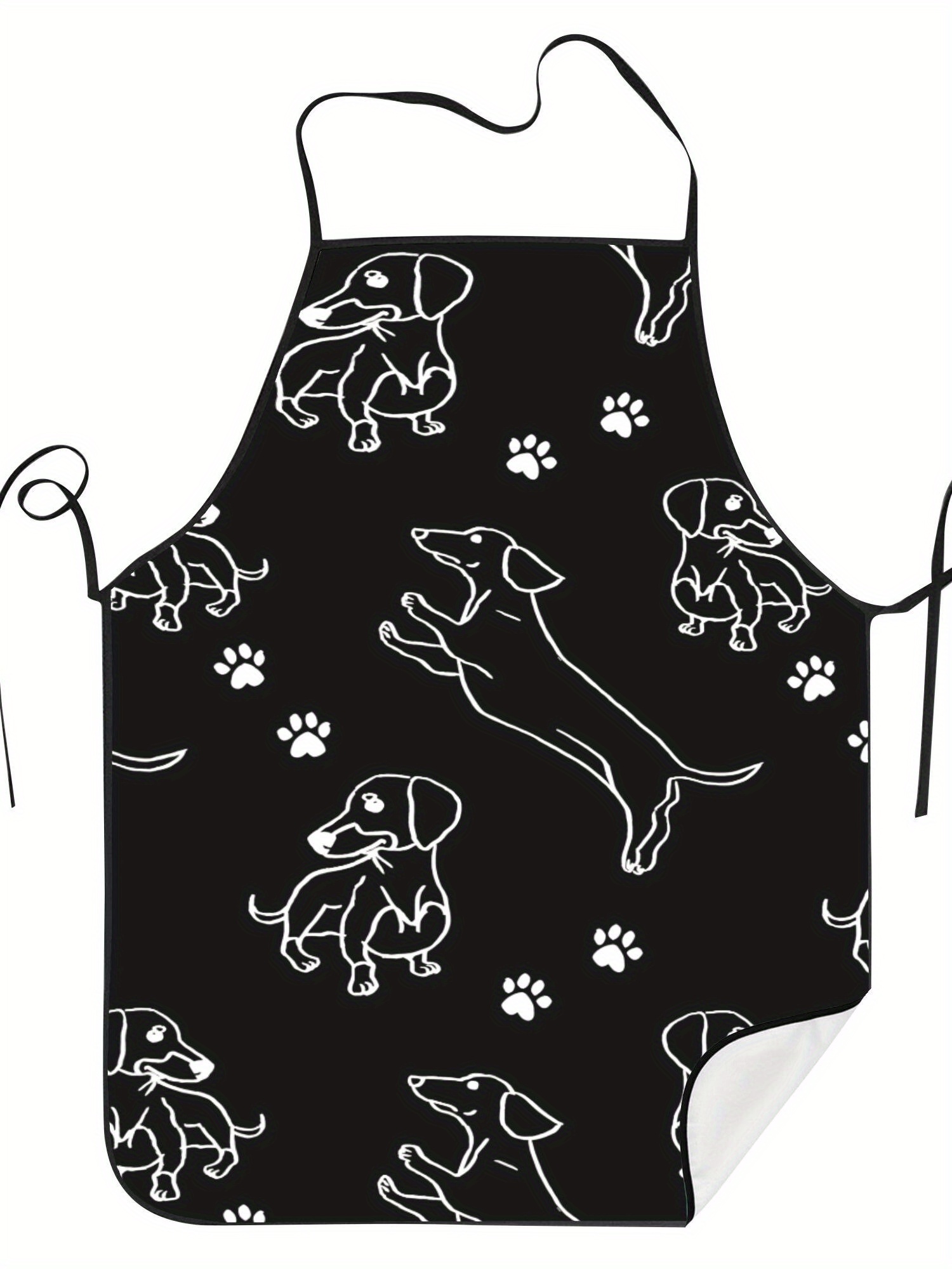 Dachshund Paw Print Apron Blac – Kitchen Baking Background Bewertung und Preis