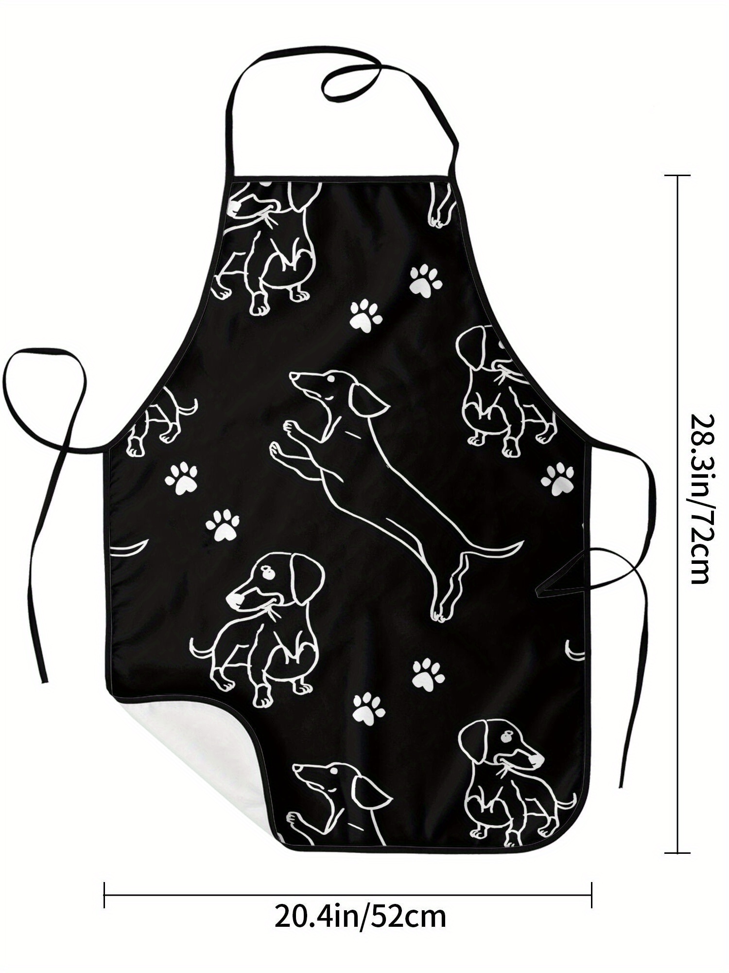 Dachshund Paw Print Apron Blac – Kitchen Baking Background Bewertung und Preis