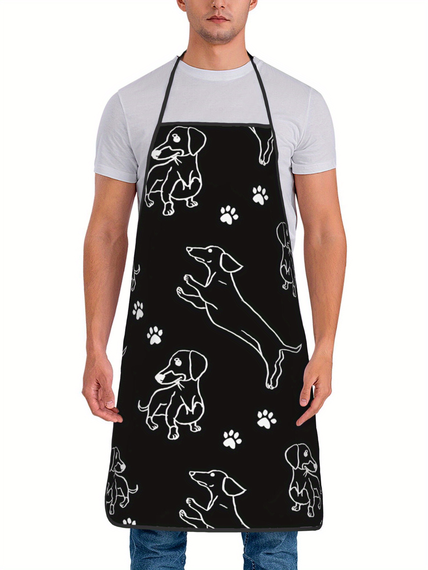 Dachshund Paw Print Apron Blac – Kitchen Baking Background Bewertung und Preis