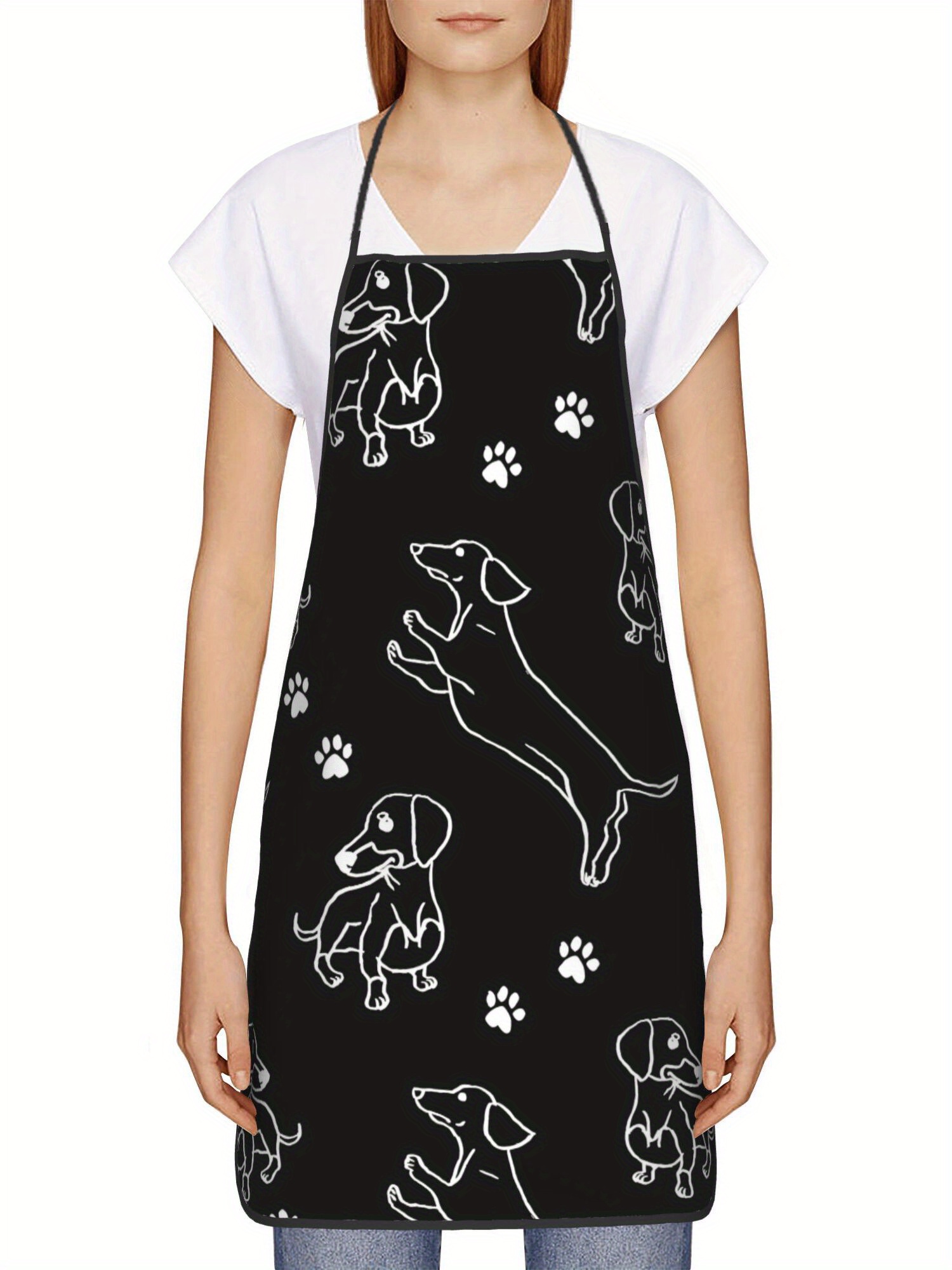 Dachshund Paw Print Apron Blac – Kitchen Baking Background Bewertung und Preis