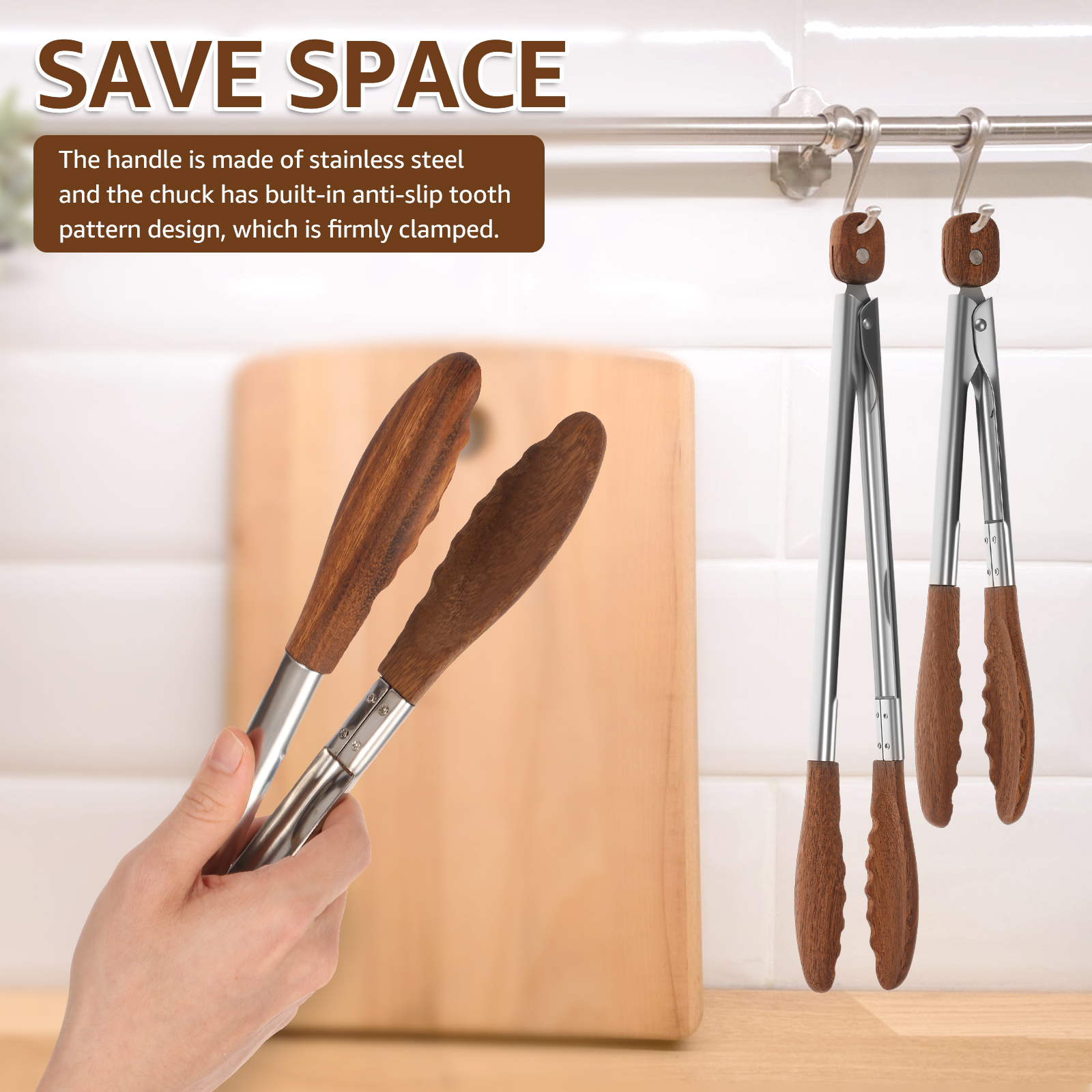 2/3 Pcs Food Tongs Walnut Wood – Kitchen Baking Store Bewertung und Preis