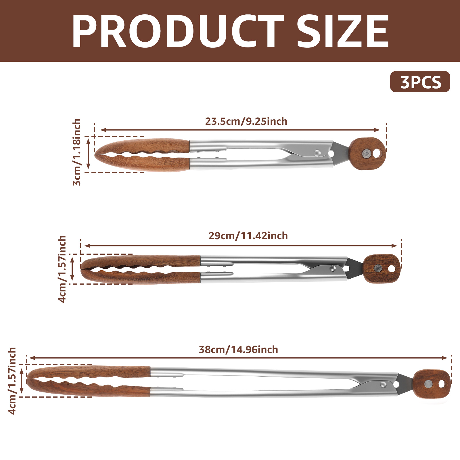 2/3 Pcs Food Tongs Walnut Wood – Kitchen Baking Store Bewertung und Preis