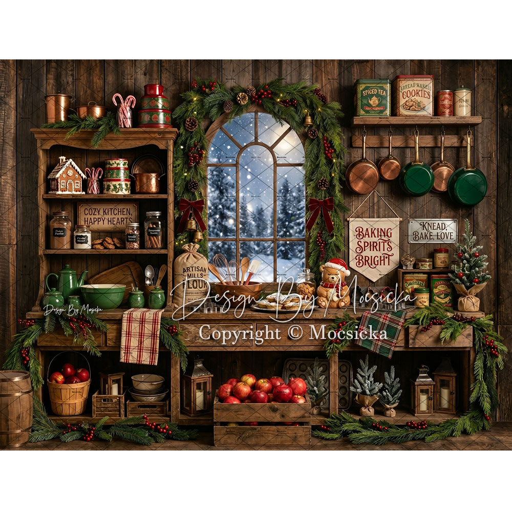 Mocsicka Christmas Rustic Kitc – Kitchen Baking Background Bewertung und Preis