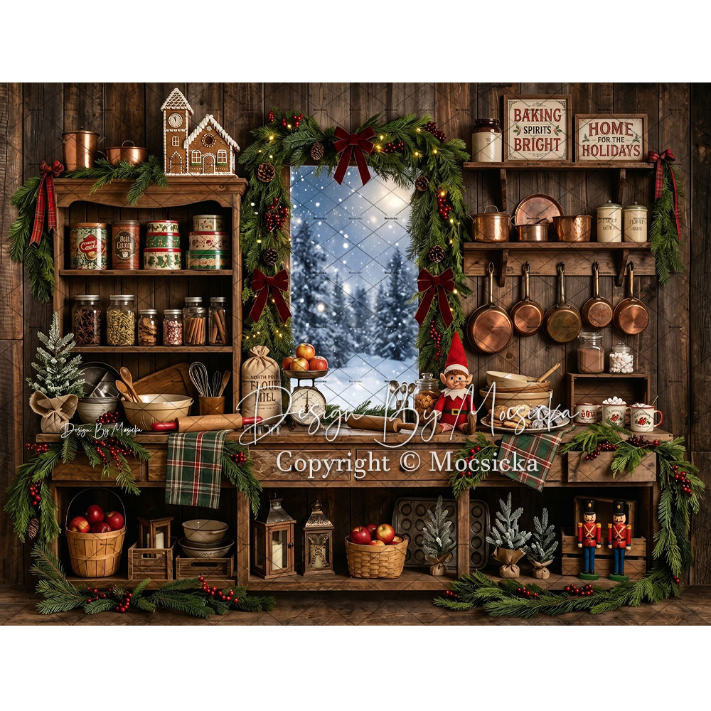 Mocsicka Christmas Rustic Kitc – Kitchen Baking Background Bewertung und Preis