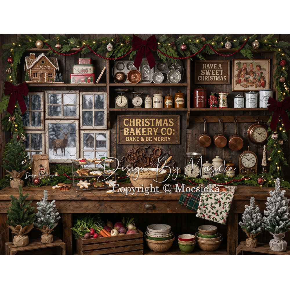 Mocsicka Christmas Rustic Kitc – Kitchen Baking Background Bewertung und Preis