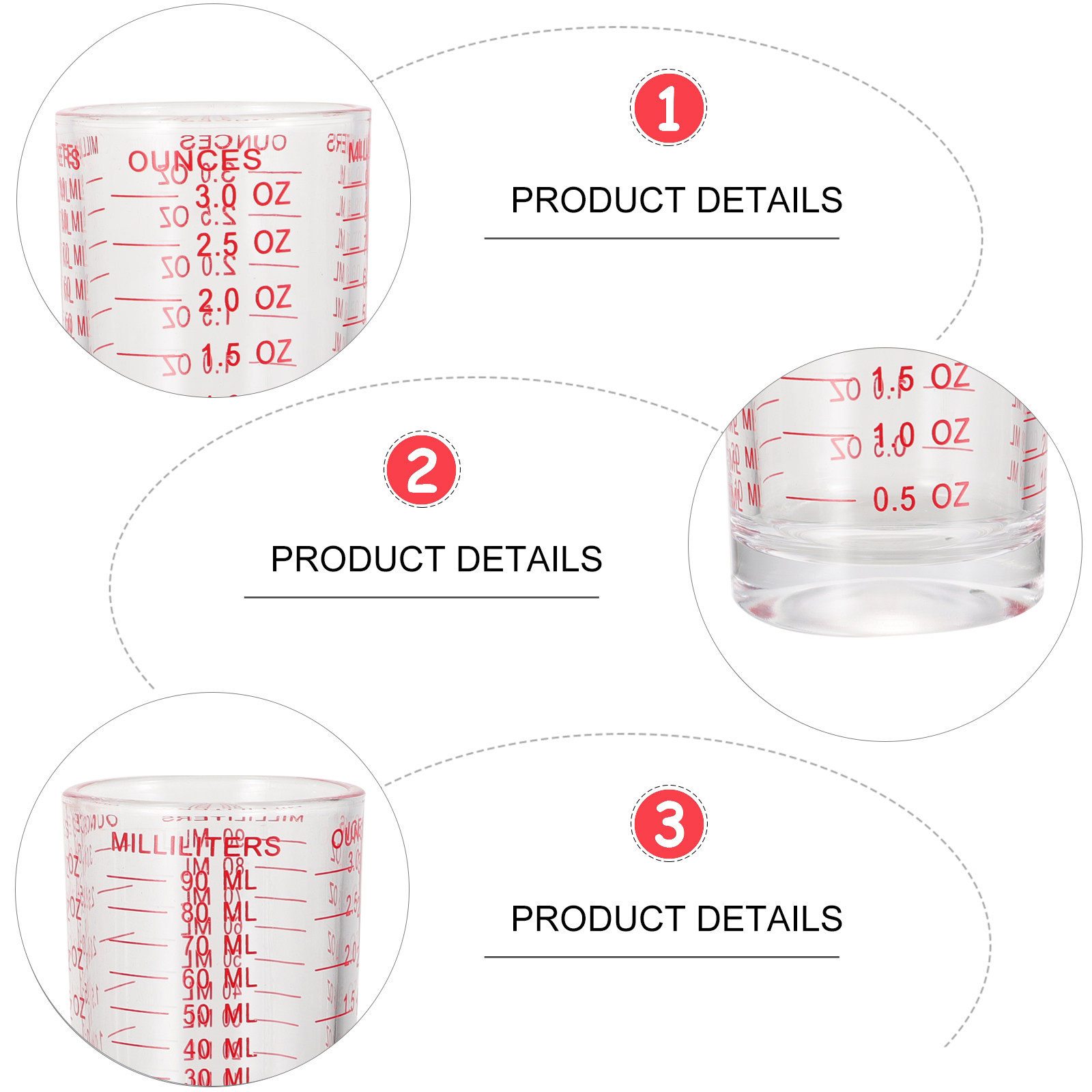 3Pcs Reusable Glass Measuring  – Kitchen And Baking Tools Bewertung und Preis