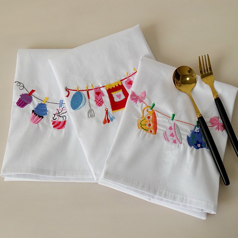 1Pc Home Embroidered Napkin Ba – Kitchen Baking Background Bewertung und Preis