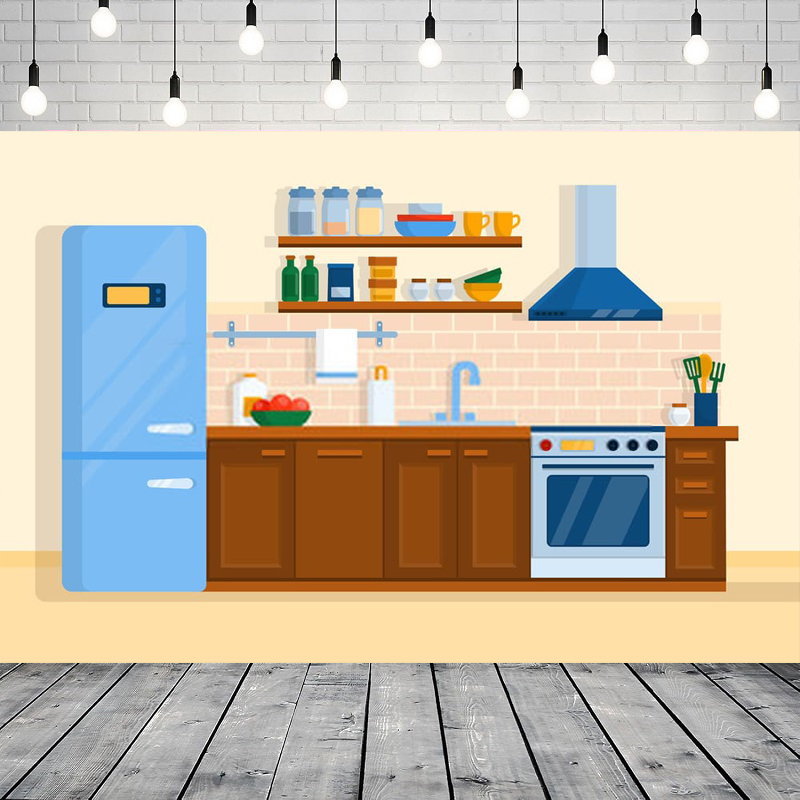 Cartoon Kitchen Photography Ba – Kitchen Baking Background Bewertung und Preis