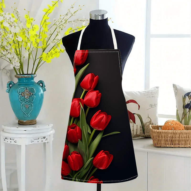 1pc Red Tulip Flower Black Bac – Kitchen Baking Background Bewertung und Preis