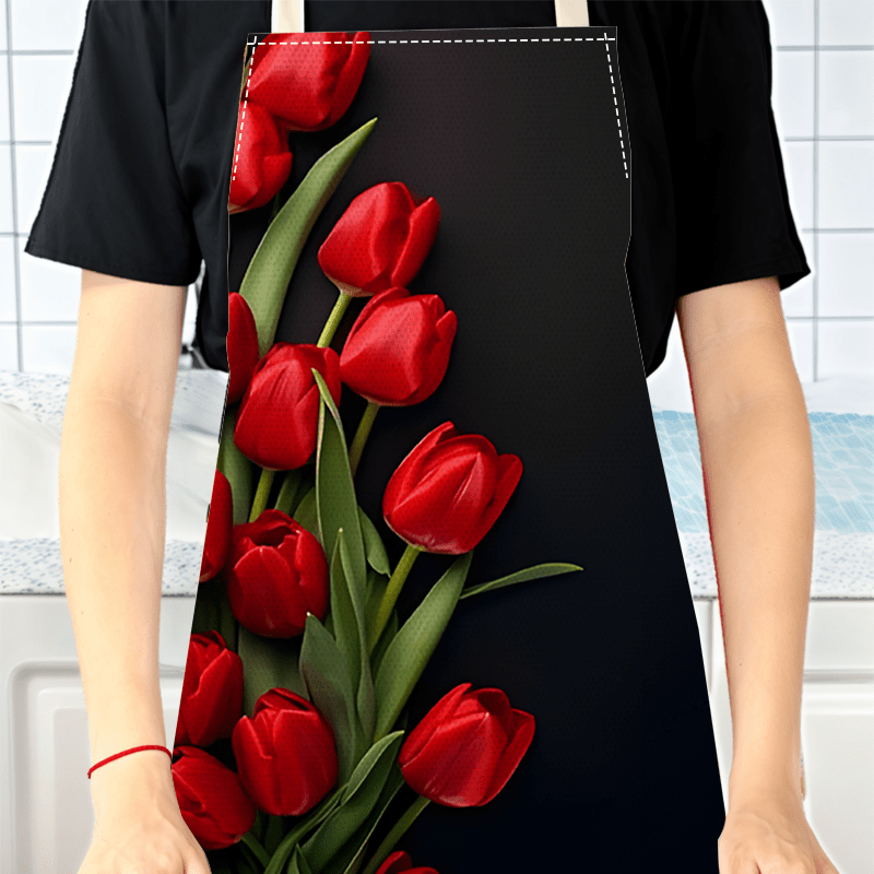 1pc Red Tulip Flower Black Bac – Kitchen Baking Background Bewertung und Preis