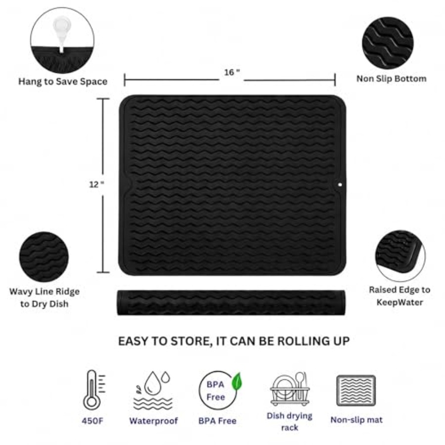 Silicone Drying Mat 16 × 12 No – Kitchen Baking Counter Bewertung und Preis