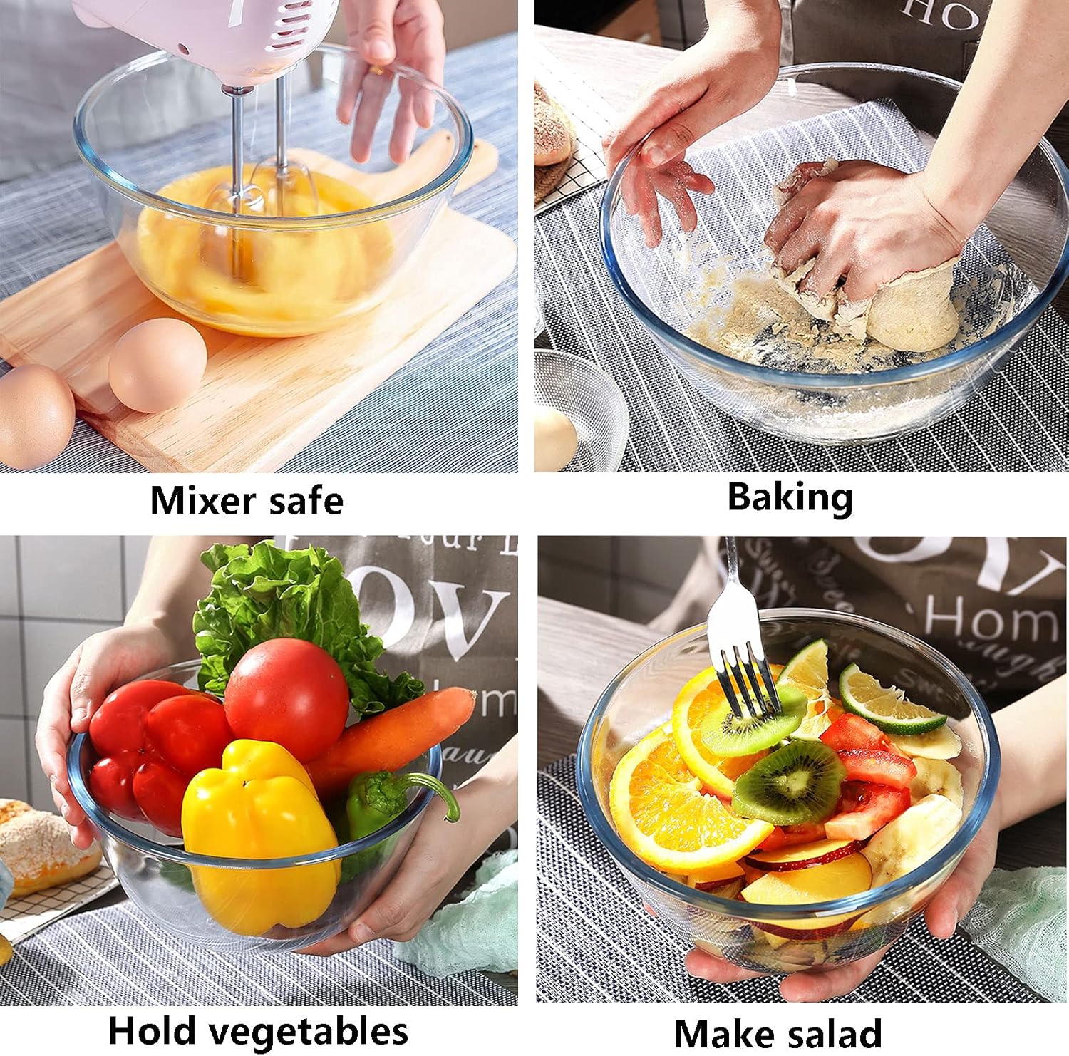 Glass Mixing Bowl Set of 3 for – Kitchen Baking Set Bewertung und Preis