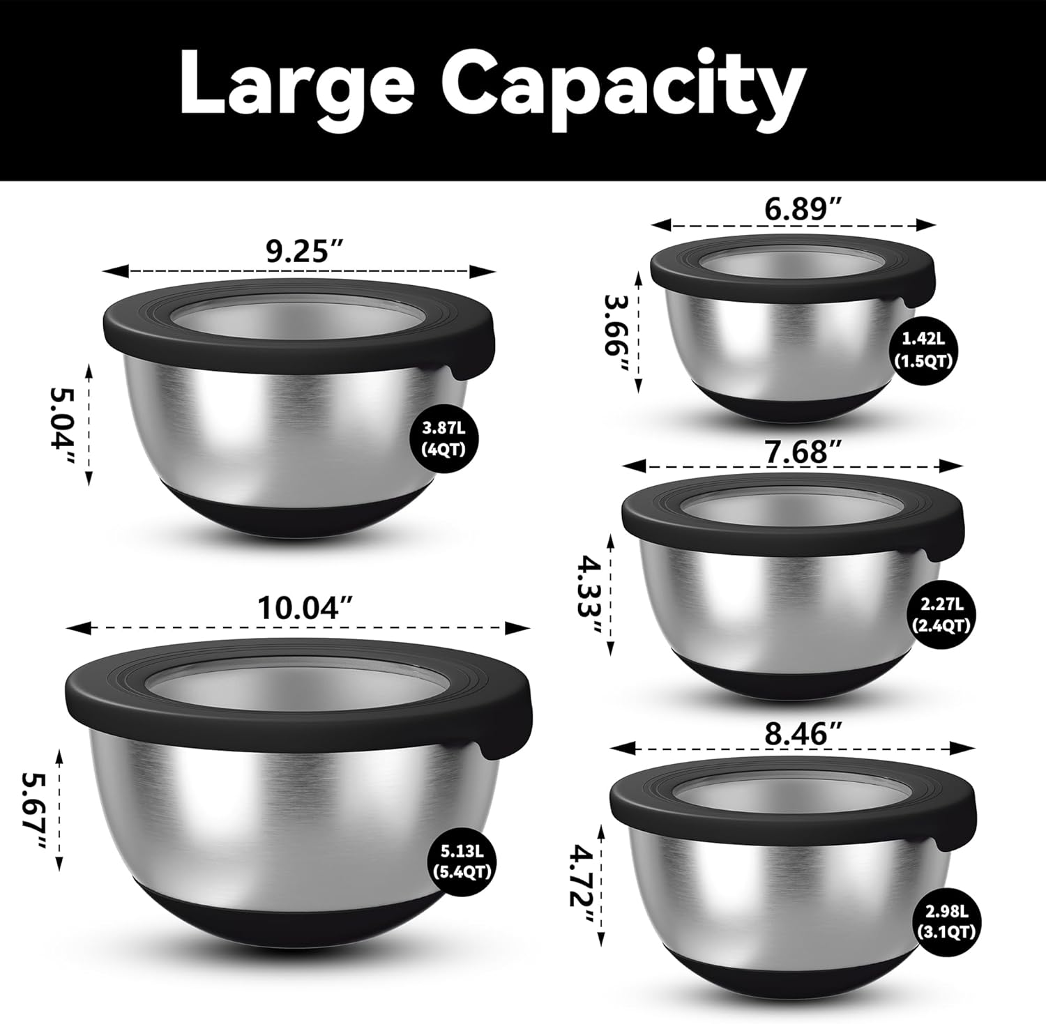 Stainless Steel Mixing Bowls w – Kitchen Baking Set Bewertung und Preis