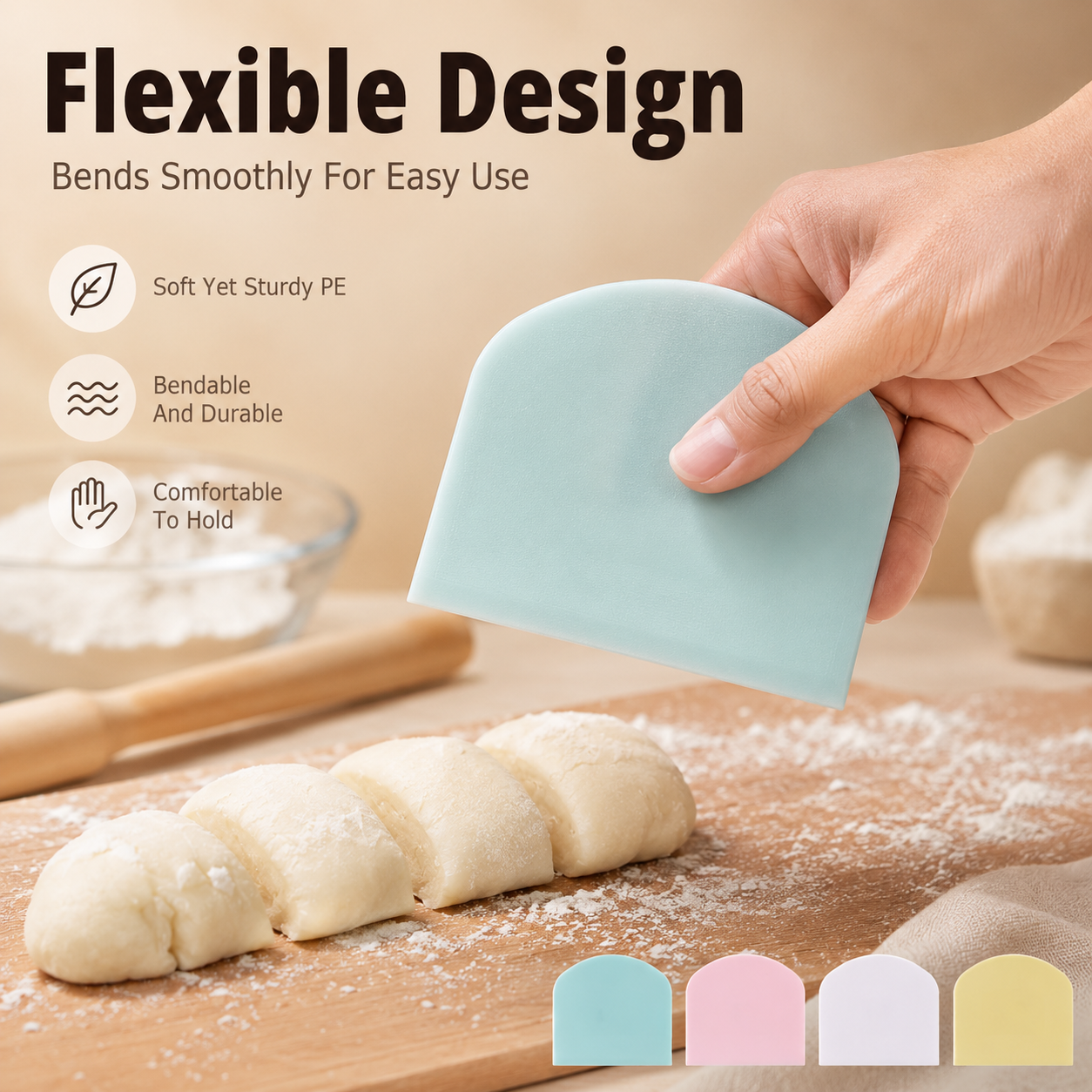 Flexible PE Dough Scraper, Bak – Bench Scraper Dough Bewertung und Preis