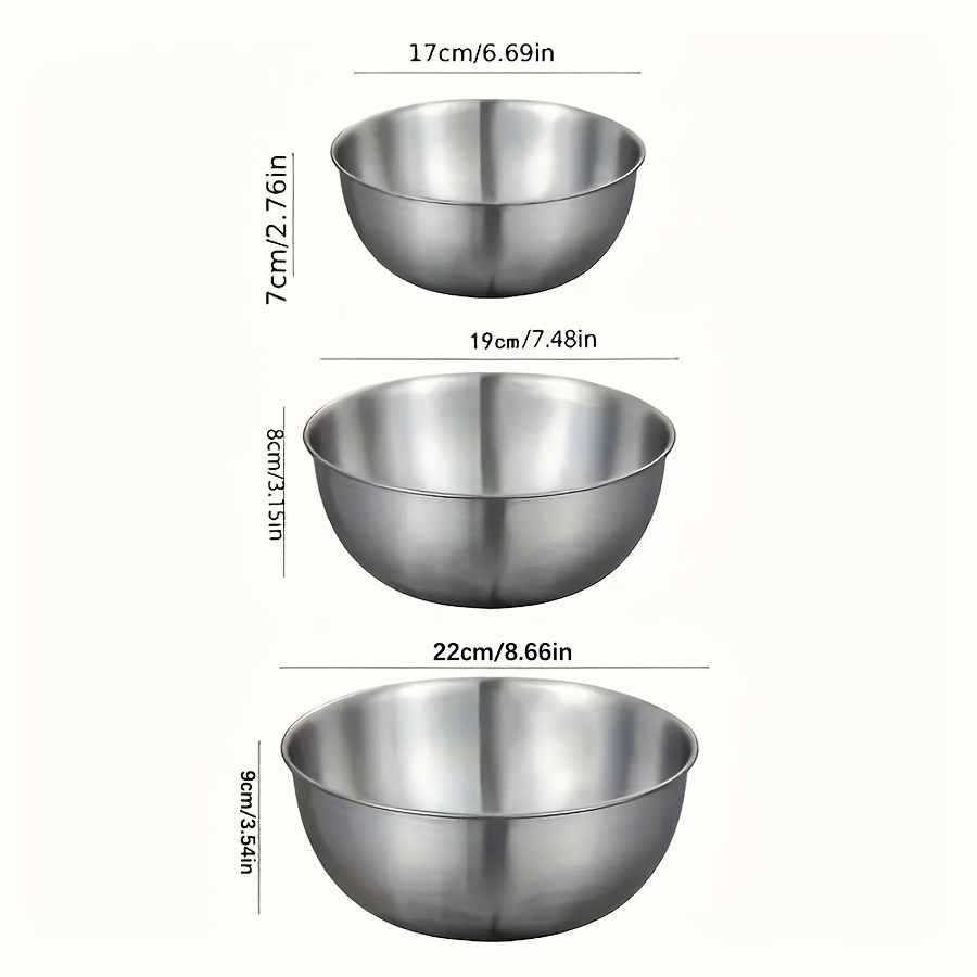 3pcs Stainless Steel Salad Bow – Kitchen Baking Store Bewertung und Preis