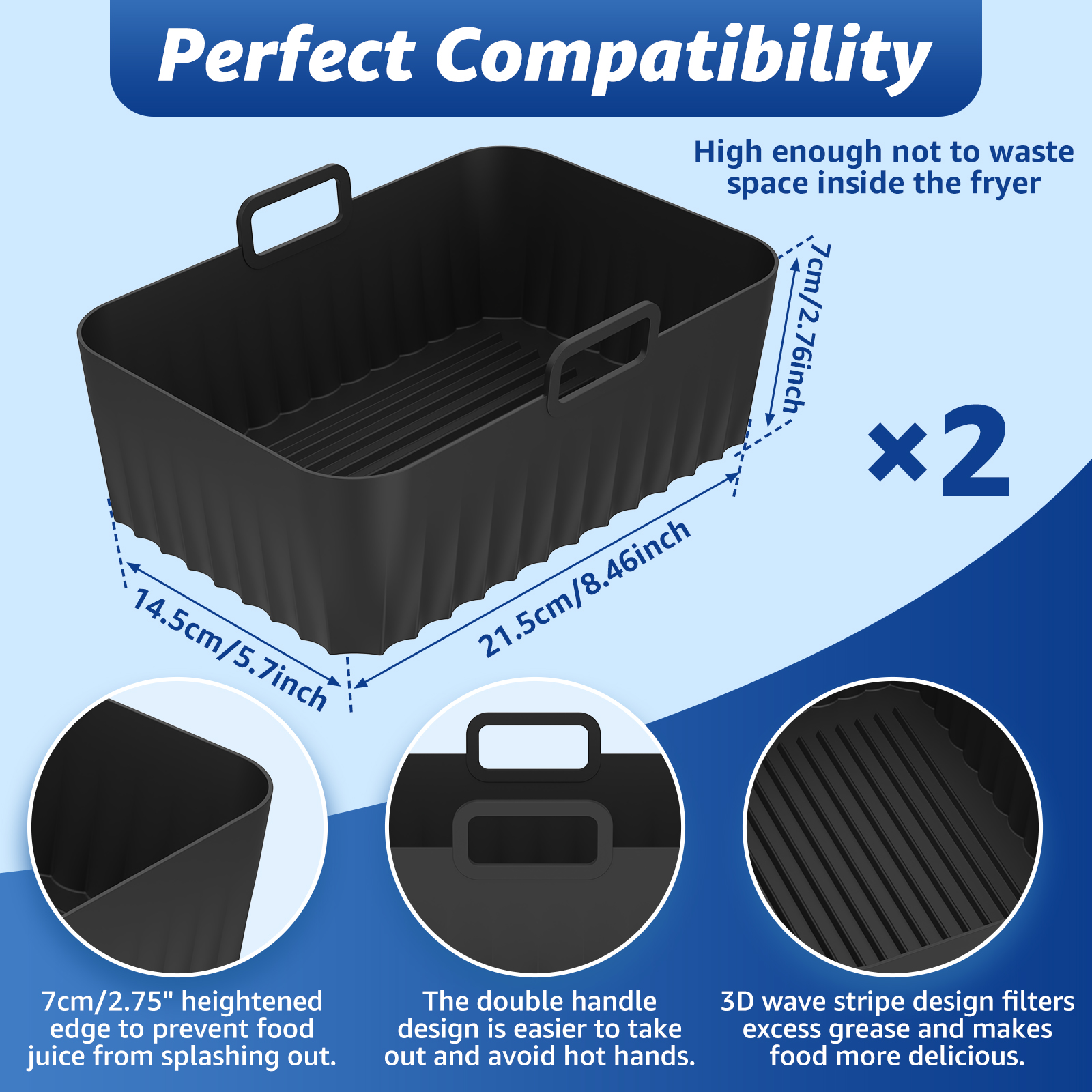 2Pcs Air Fryer Silicone Pot Ai – Kitchen Baking Pan Bewertung und Preis