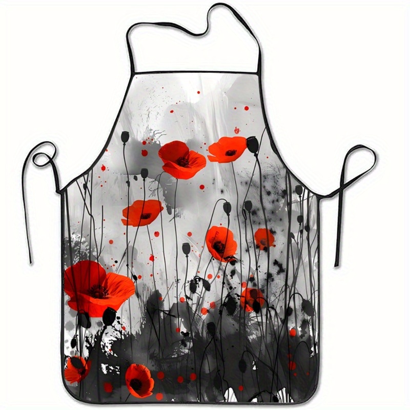 1pc Red Poppies Floral Print S – Kitchen Baking Background Bewertung und Preis