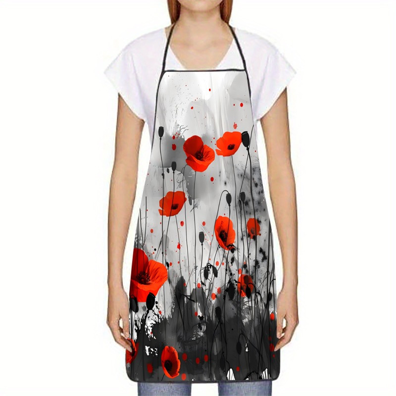 1pc Red Poppies Floral Print S – Kitchen Baking Background Bewertung und Preis