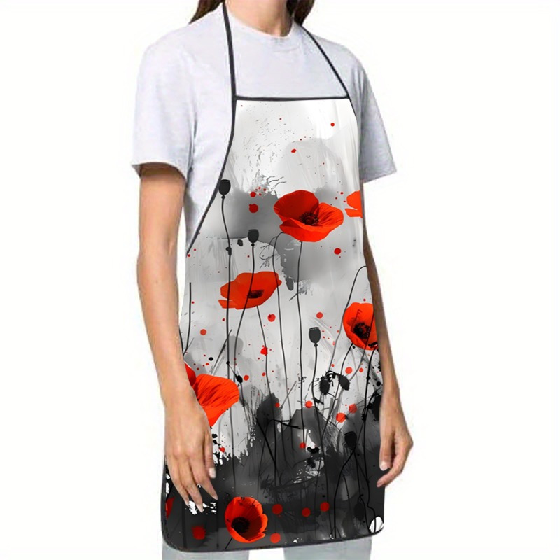 1pc Red Poppies Floral Print S – Kitchen Baking Background Bewertung und Preis