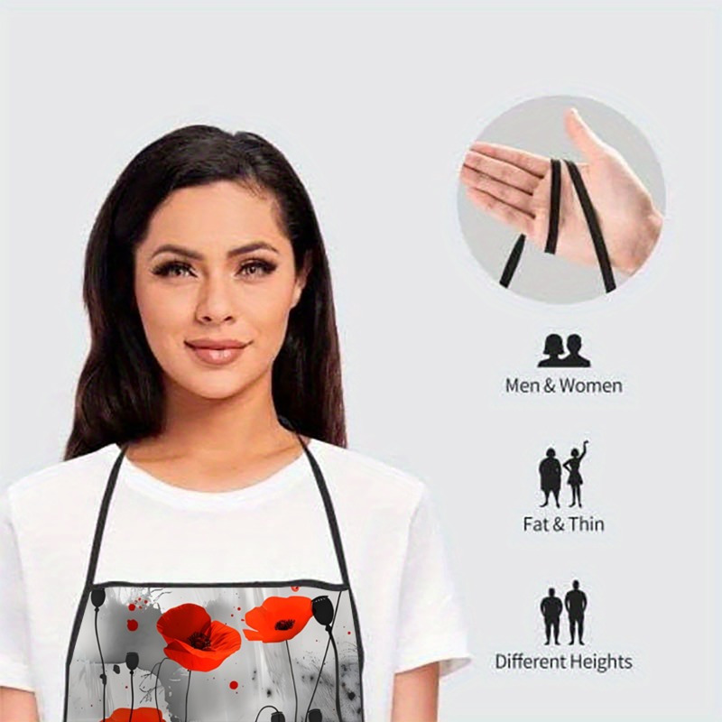 1pc Red Poppies Floral Print S – Kitchen Baking Background Bewertung und Preis